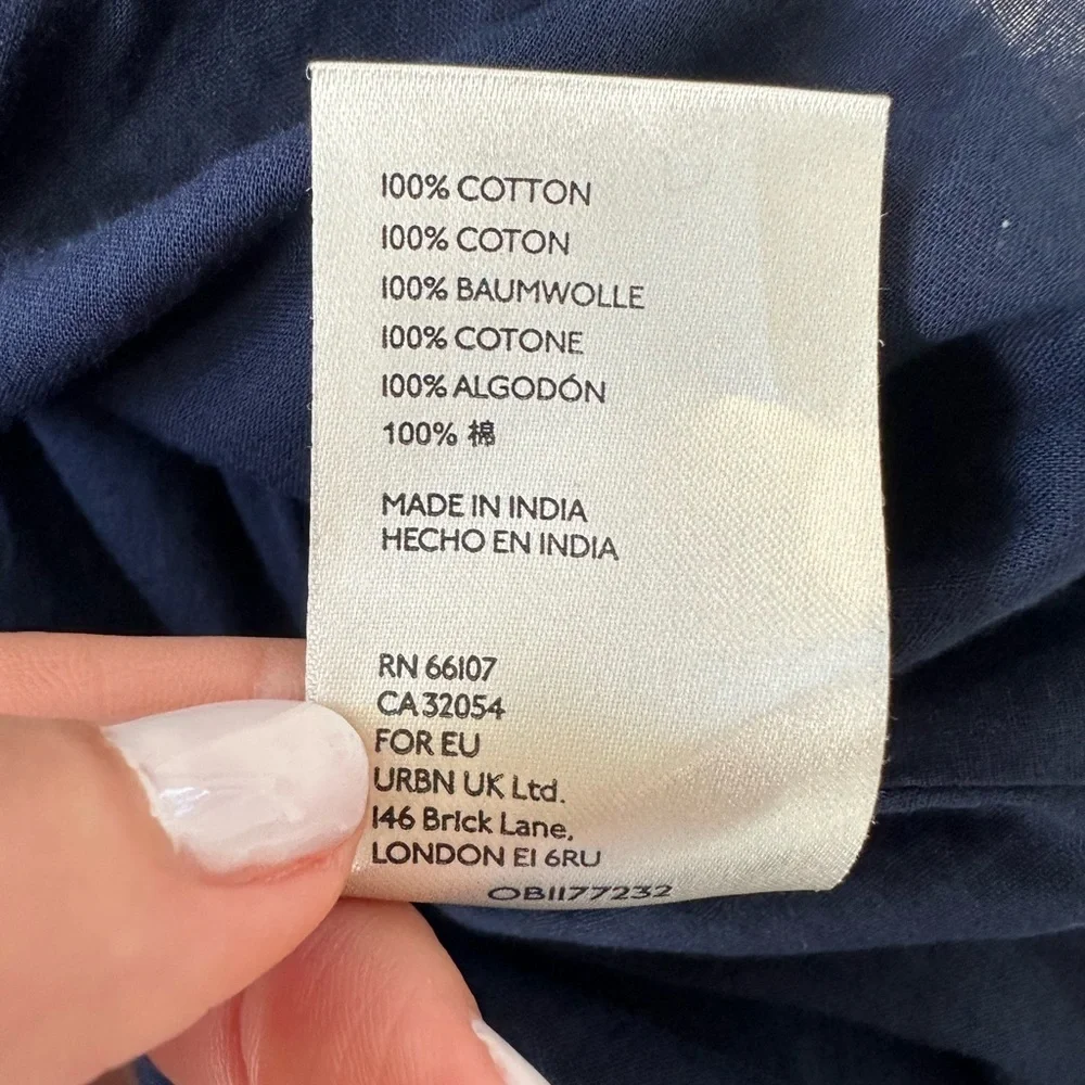 Anthropologie Navy Blue Rimbaud Tie-Waist Cotton Mini Skirt - Picture 11 of 11
